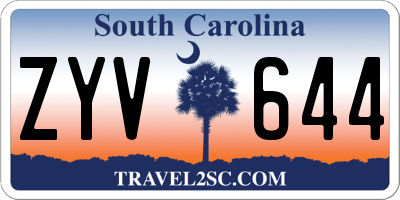 SC license plate ZYV644