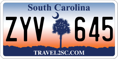 SC license plate ZYV645