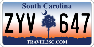 SC license plate ZYV647