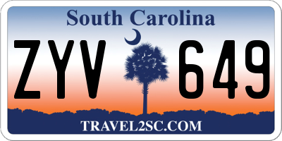 SC license plate ZYV649