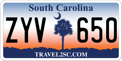 SC license plate ZYV650