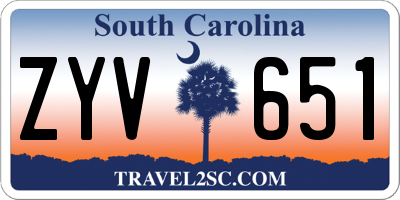 SC license plate ZYV651