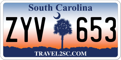 SC license plate ZYV653