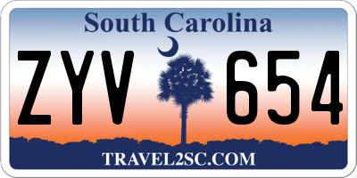 SC license plate ZYV654