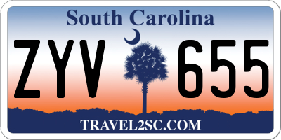 SC license plate ZYV655