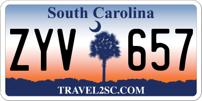 SC license plate ZYV657