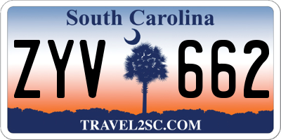 SC license plate ZYV662