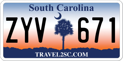 SC license plate ZYV671
