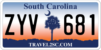 SC license plate ZYV681