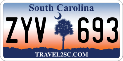 SC license plate ZYV693