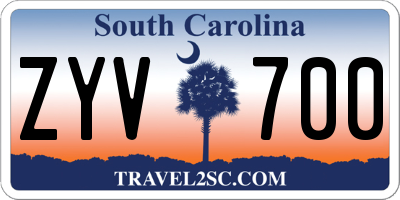 SC license plate ZYV700