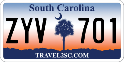 SC license plate ZYV701