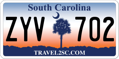 SC license plate ZYV702