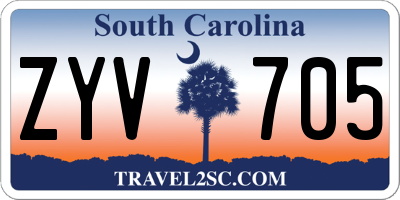 SC license plate ZYV705
