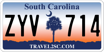 SC license plate ZYV714