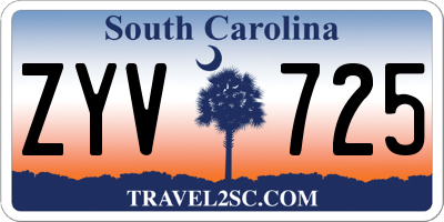 SC license plate ZYV725