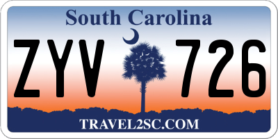 SC license plate ZYV726