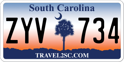 SC license plate ZYV734