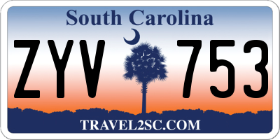 SC license plate ZYV753