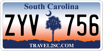 SC license plate ZYV756