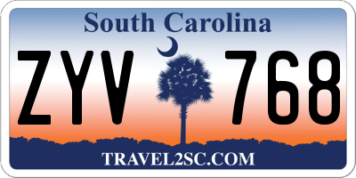 SC license plate ZYV768