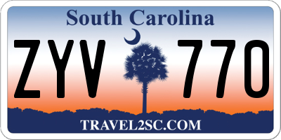 SC license plate ZYV770