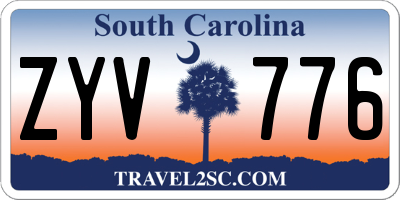 SC license plate ZYV776