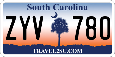 SC license plate ZYV780