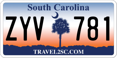 SC license plate ZYV781