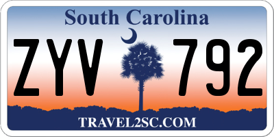 SC license plate ZYV792