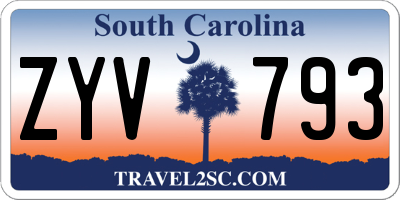 SC license plate ZYV793