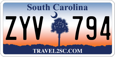 SC license plate ZYV794