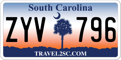 SC license plate ZYV796