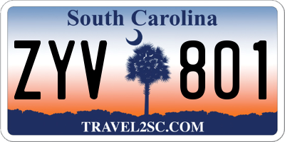 SC license plate ZYV801