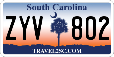 SC license plate ZYV802