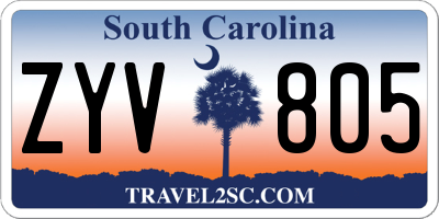 SC license plate ZYV805