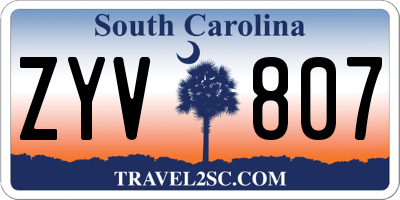 SC license plate ZYV807
