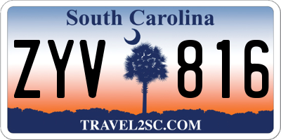 SC license plate ZYV816