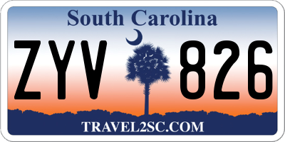 SC license plate ZYV826