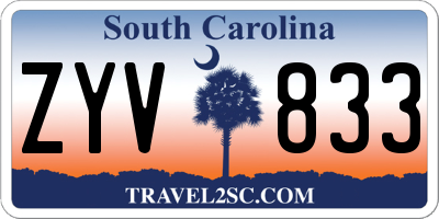 SC license plate ZYV833