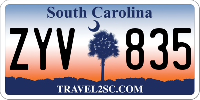 SC license plate ZYV835