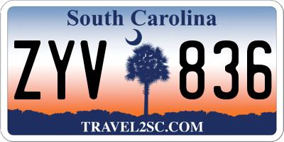 SC license plate ZYV836