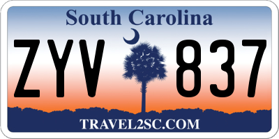 SC license plate ZYV837