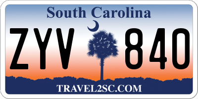 SC license plate ZYV840