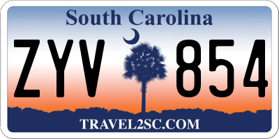 SC license plate ZYV854