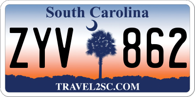 SC license plate ZYV862