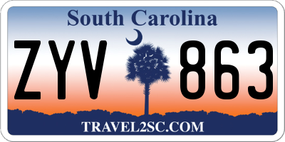 SC license plate ZYV863