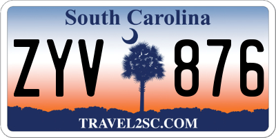 SC license plate ZYV876
