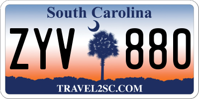 SC license plate ZYV880