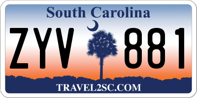 SC license plate ZYV881